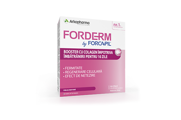 "FORDERM BY FORCAPIL® BOOSTER CU COLAGEN PENTRU 10 ZILE ÎMPOTRIVA ÎMBĂTRÂNIRII "